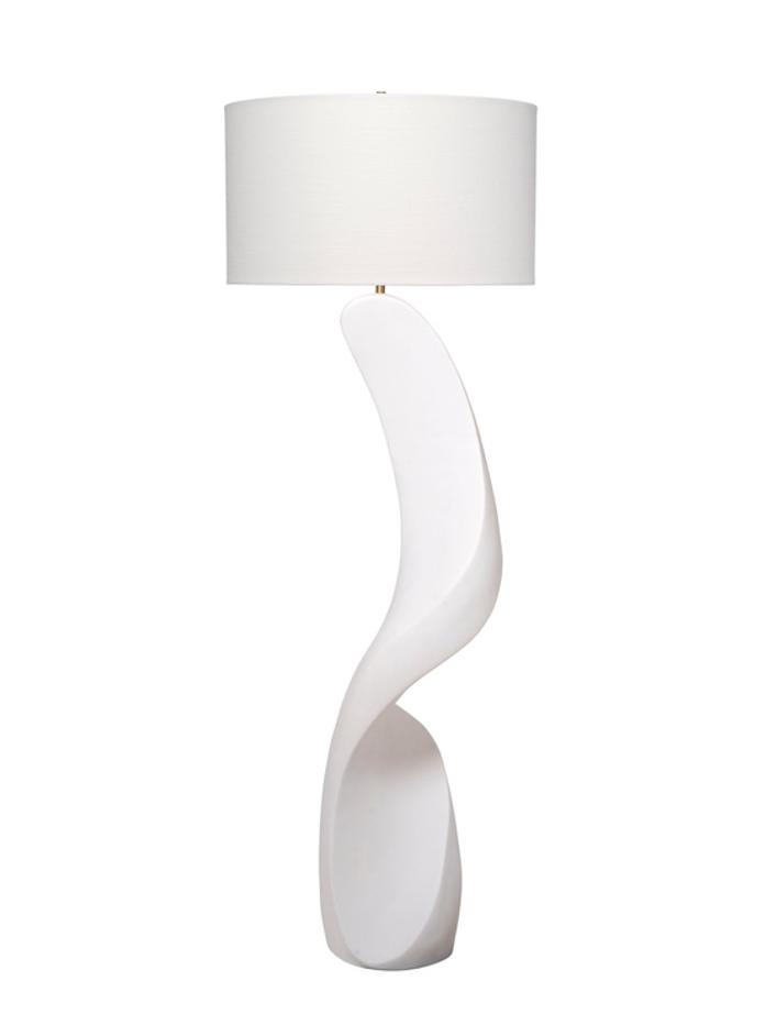 Cobra Ricestone Floor Lamp with Linen Shade by Jamie Young