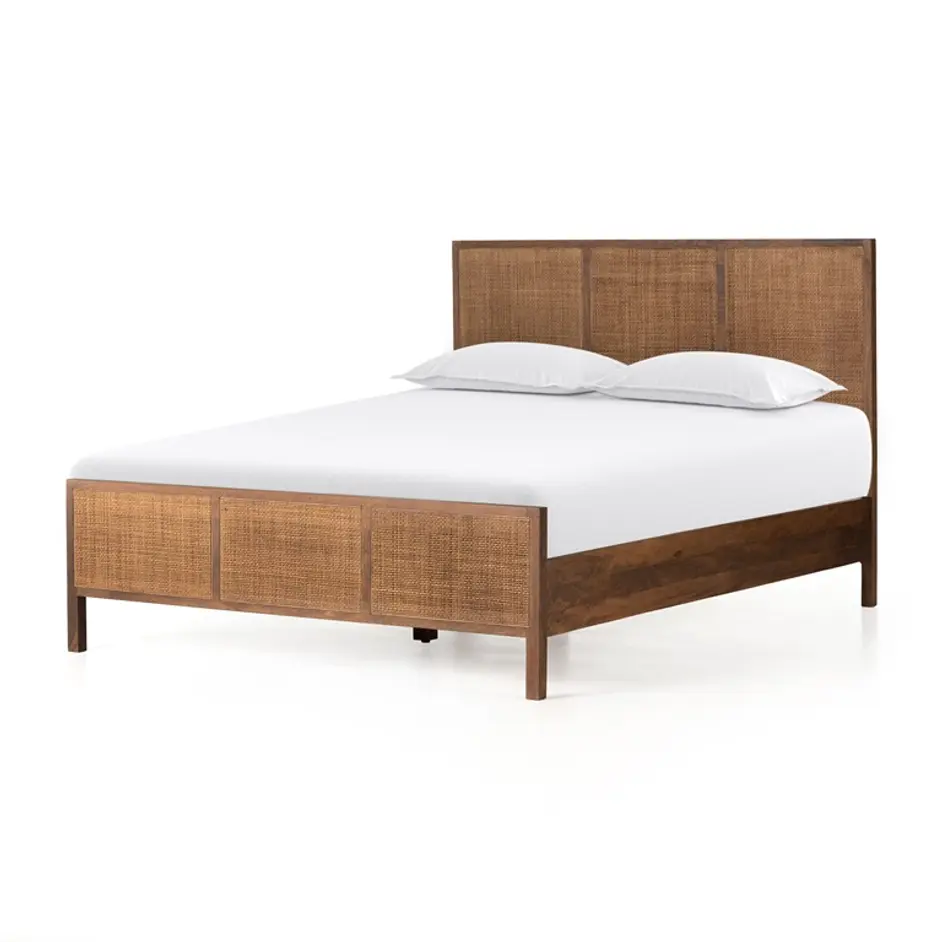 Sydney Bed In Brown Wash In King by FOUR HANDS