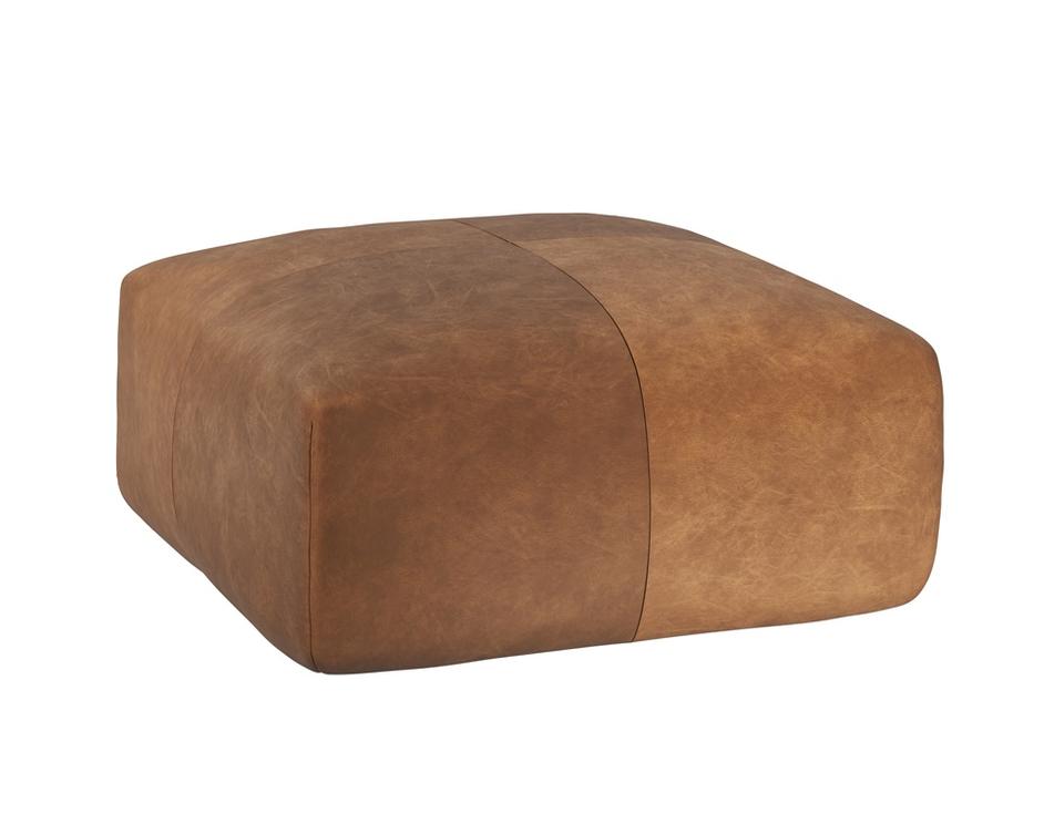 ELIO OTTOMAN - COGNAC LEATHER by Sunpan