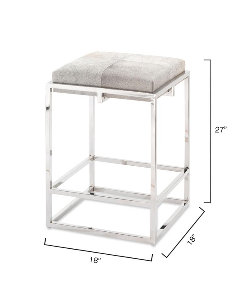 Shelby Hide Stool, Grey by Jamie Young