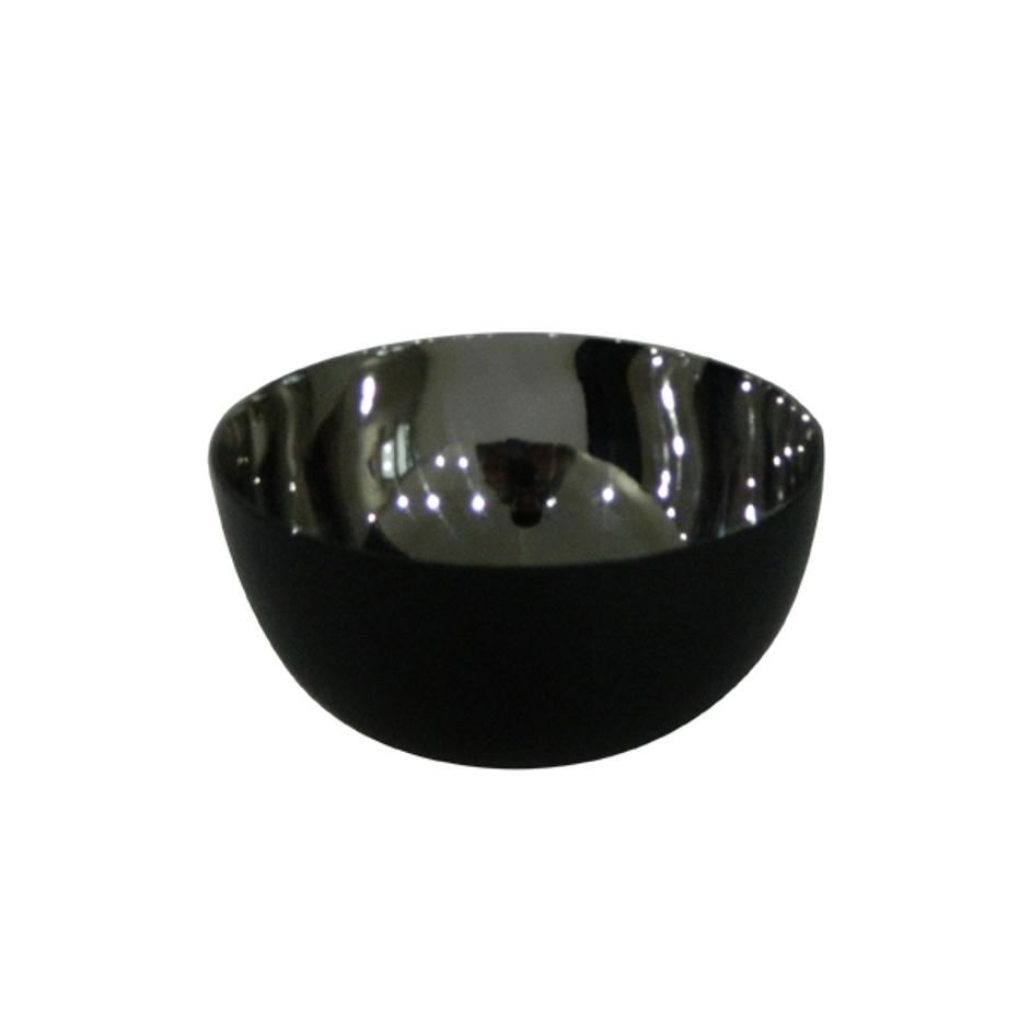Small Stainless Steel Bowl Chrome/Black by BIDK Home