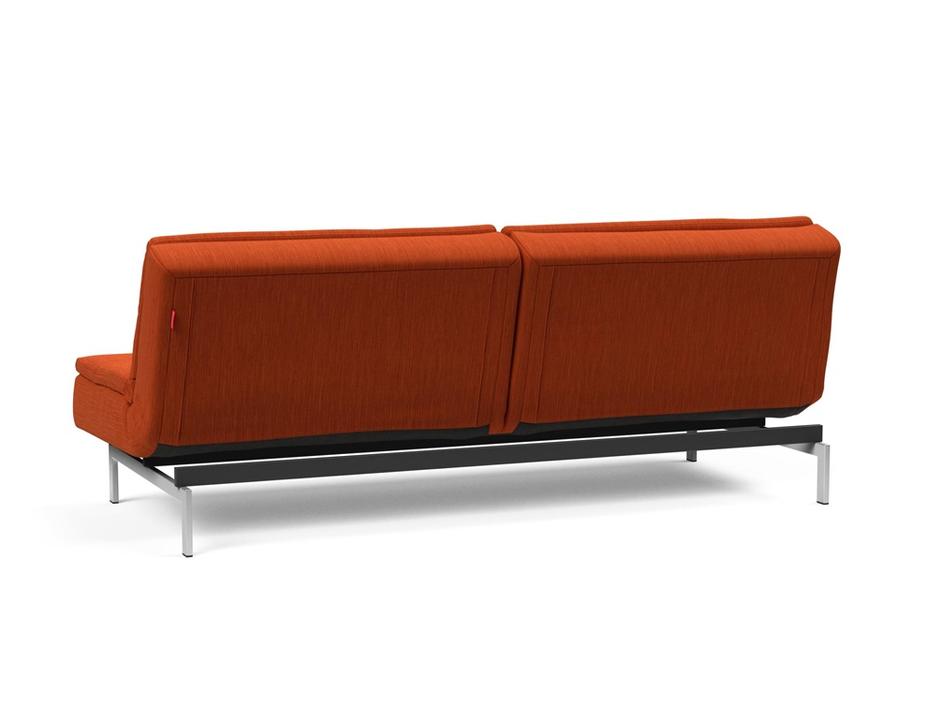 DUBLEXO SLEEPER SOFA in ELEGANCE PAPRIKA FABRIC WITH Stainless Steel LEGS 506 by INNOVATION USA
