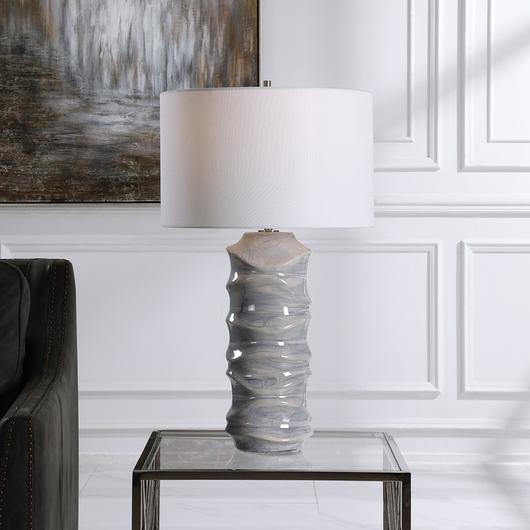 Waves Blue & White Table Lamp by Uttermost