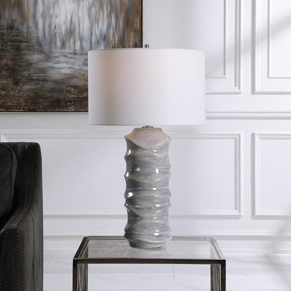 Waves Blue & White Table Lamp by Uttermost