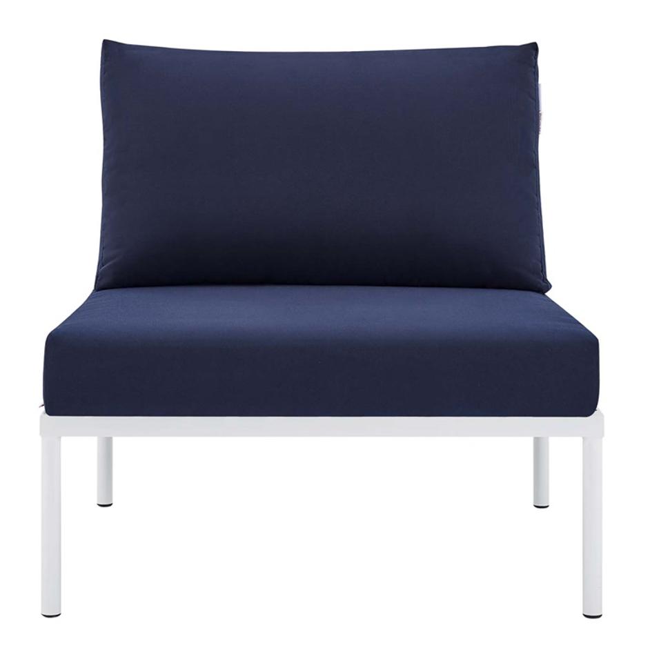 Concord Sunbrella® Outdoor Patio Aluminum Armless Chair In Gray Navy by Modway Furniture