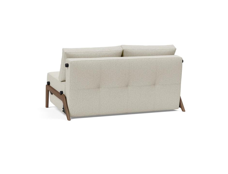 CUBED FULL SOFA BED in MIXED DANCE NATURAL FABRIC WITH Dark Wood LEGS 527 by INNOVATION USA