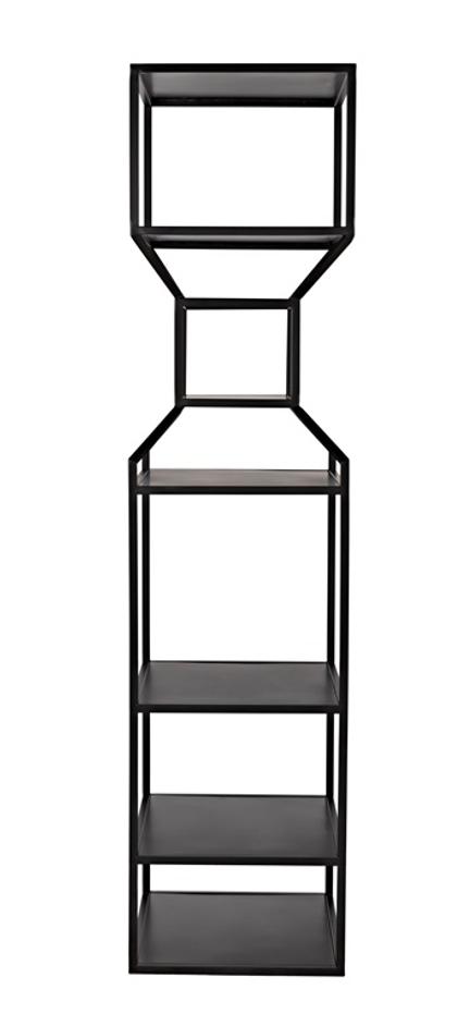 Downtown A Industrial Steel Bookcase in Matte Black by Noir Furniture