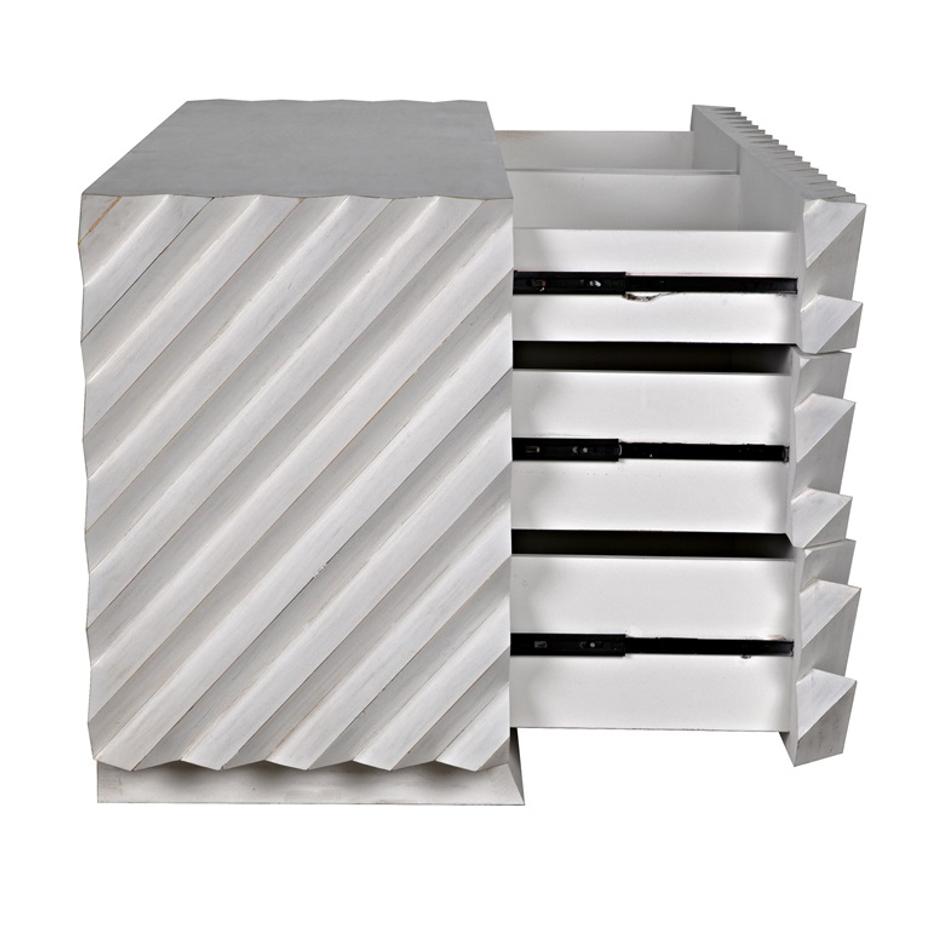 Hikaru White Wash Mahogany and Veneer Dresser with Brass Pulls by Noir Furniture