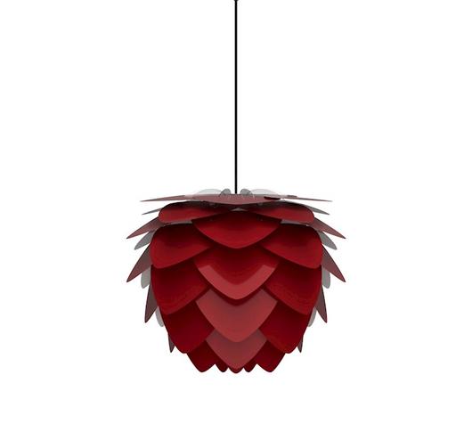 Aluvia Mini Plug-In Pendant in Ruby with Black Cord by UMAGE