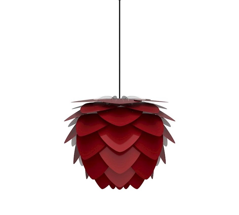 Aluvia Mini Plug-In Pendant in Ruby with Black Cord by UMAGE