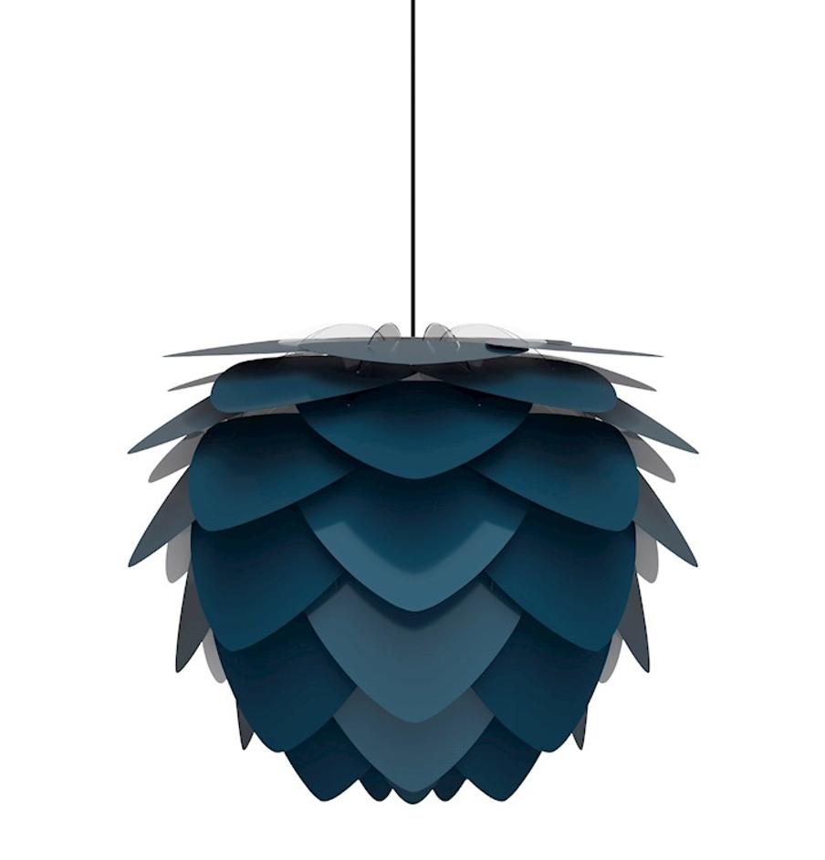 Aluvia Medium Plug-In Pendant in Petrol with Black cord by UMAGE