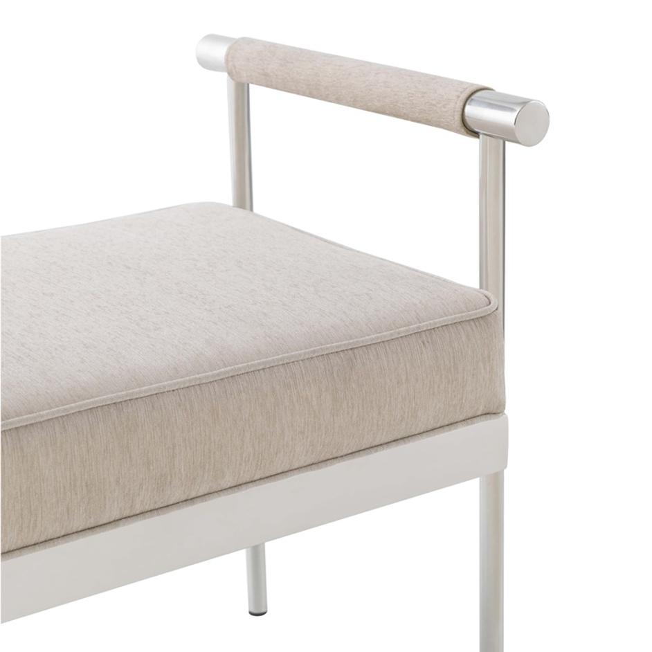 Diva Cream Velvet Bench by tov furniture