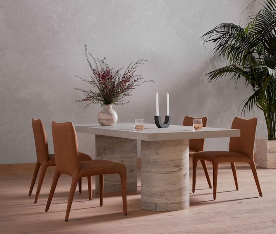 MONZA DINING CHAIR IN HERITAGE CAMEL by FOUR HANDS