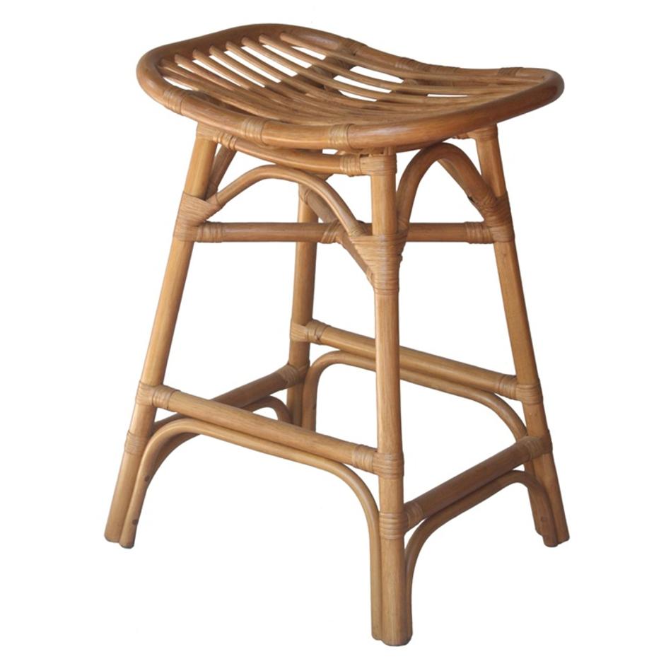 Damara Rattan Counter Stool In Canary Brown  by New Pacific Direct