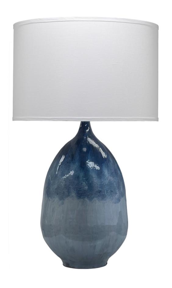 Twilight Iron Table Lamp with Linen Shade, Blue Ombre by Jamie Young