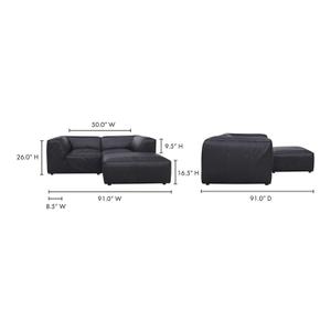 FORM NOOK MODULAR SECTIONAL VANTAGE BLACK LEATHER by Moes Home