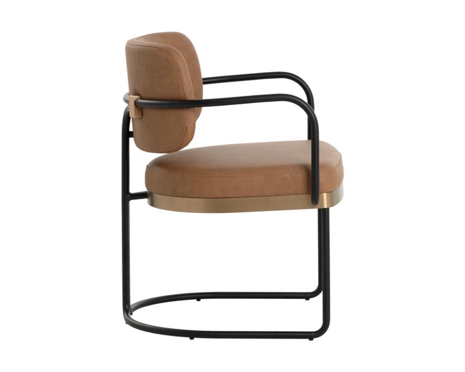JALEN DINING ARMCHAIR - MILLIKEN COGNAC by Sunpan