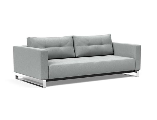 CASSIUS D.E.L. SLEEPER SOFA in MELANGE LIGHT GREY FABRIC WITH Chrome legs 538 by INNOVATION USA