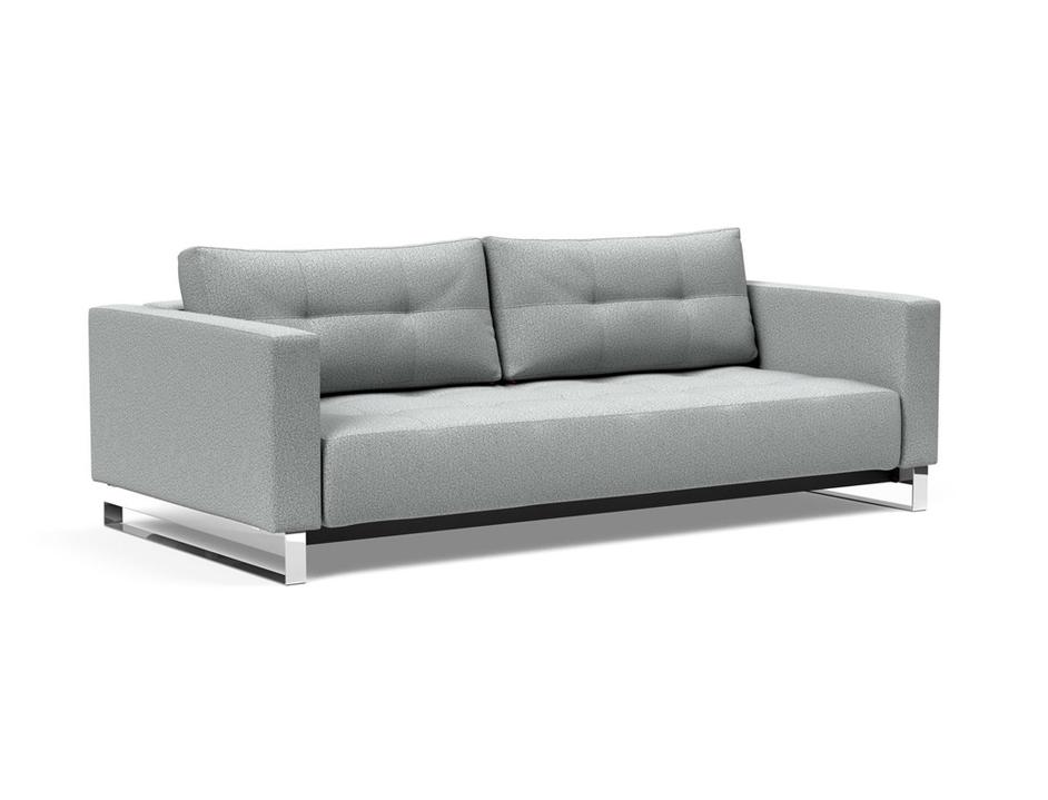 CASSIUS D.E.L. SLEEPER SOFA in MELANGE LIGHT GREY FABRIC WITH Chrome legs 538 by INNOVATION USA