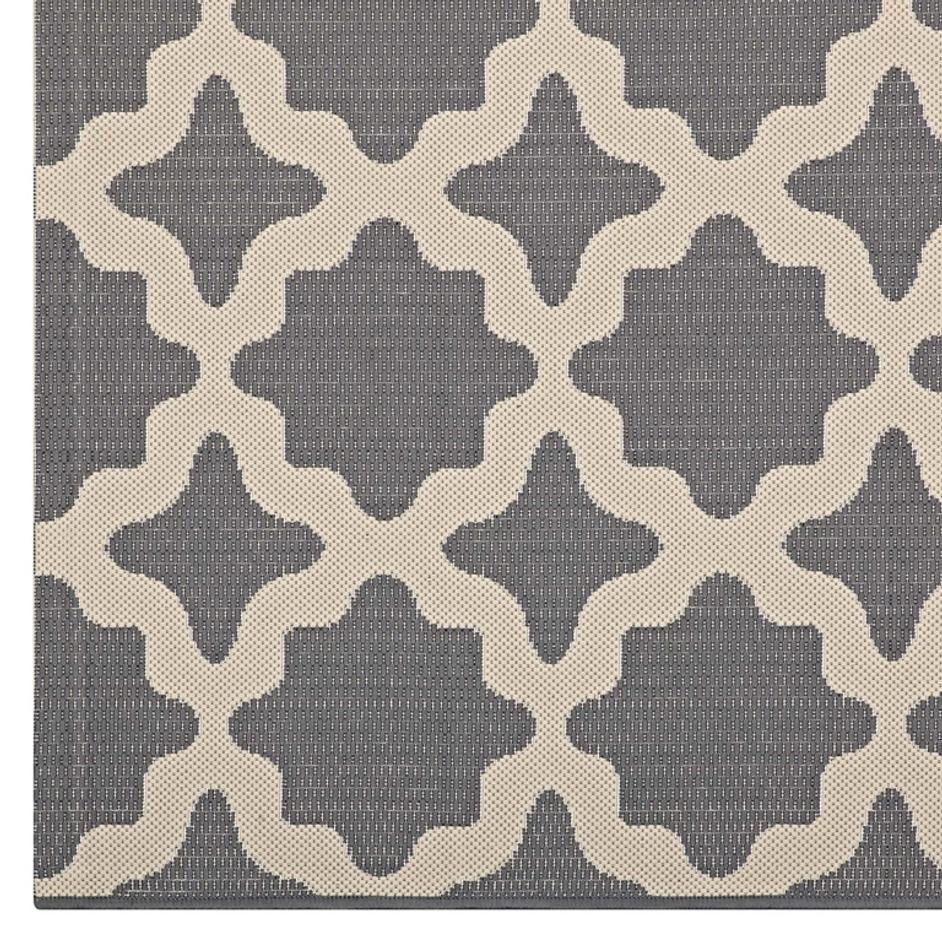 Selena Moroccan Trellis 9X12 Indoor And Outdoor Area Rug In Gray And Beige by Modway Furniture