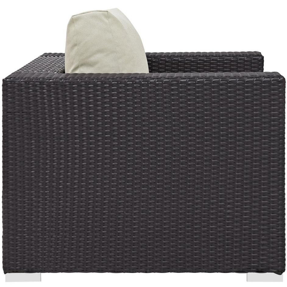 Minerva Outdoor Patio Armchair In Espresso Beige by Modway Furniture