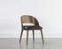 DEZIRAE DINING CHAIR - ANTIQUE BRASS - CHARCOAL BLACK LEATHER by Sunpan