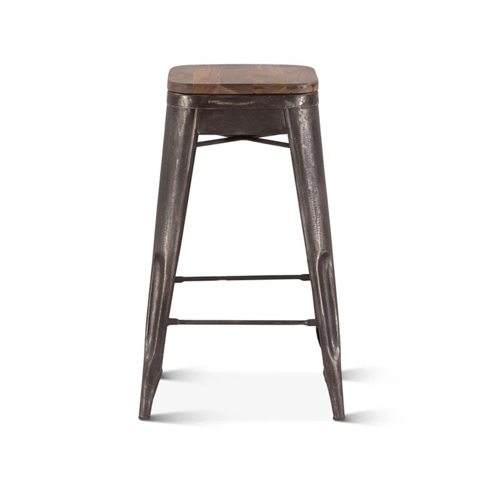 Eiffel 12" Barstool, Teak Top by Home Trends & Design