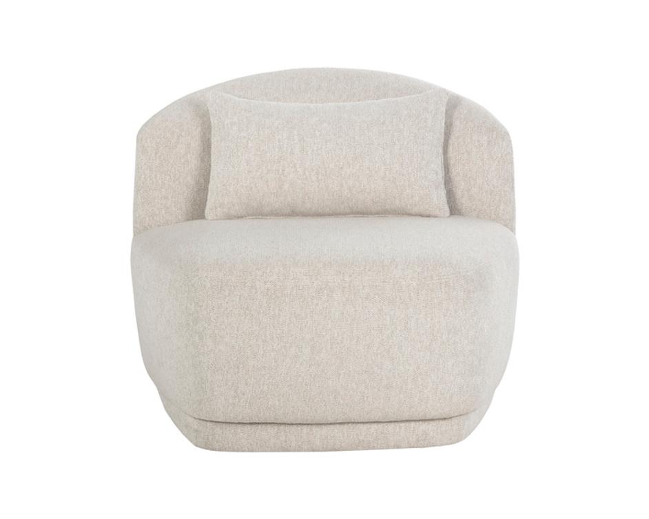 SORAYA SWIVEL ARMLESS CHAIR - DOVE CREAM by Sunpan
