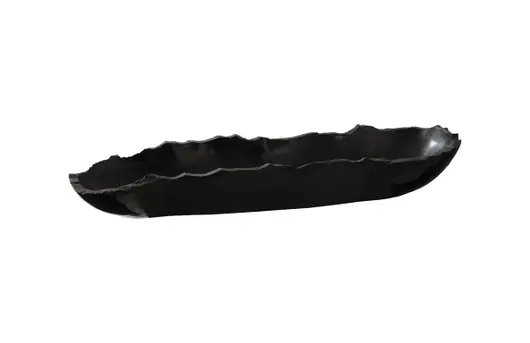 Aragonite Canoe Bowl, Black, Smallall by PHILLIPS COLLECTION