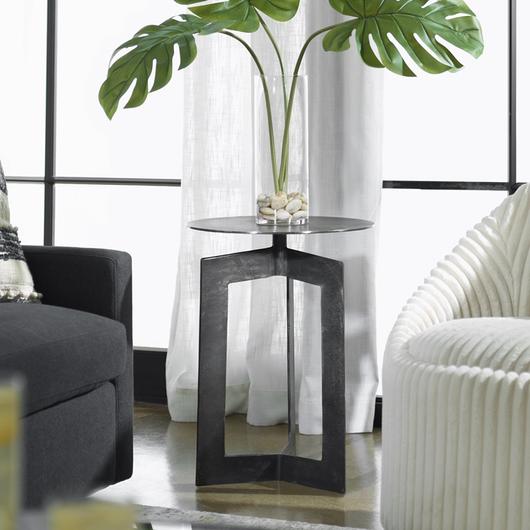 Deltoid Gunmetal Accent Table by Uttermost