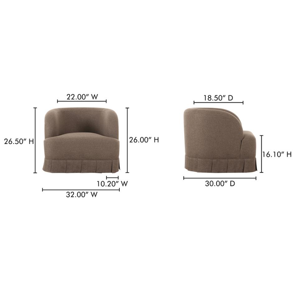 Maren Swivel Chair Brown by Moes Home