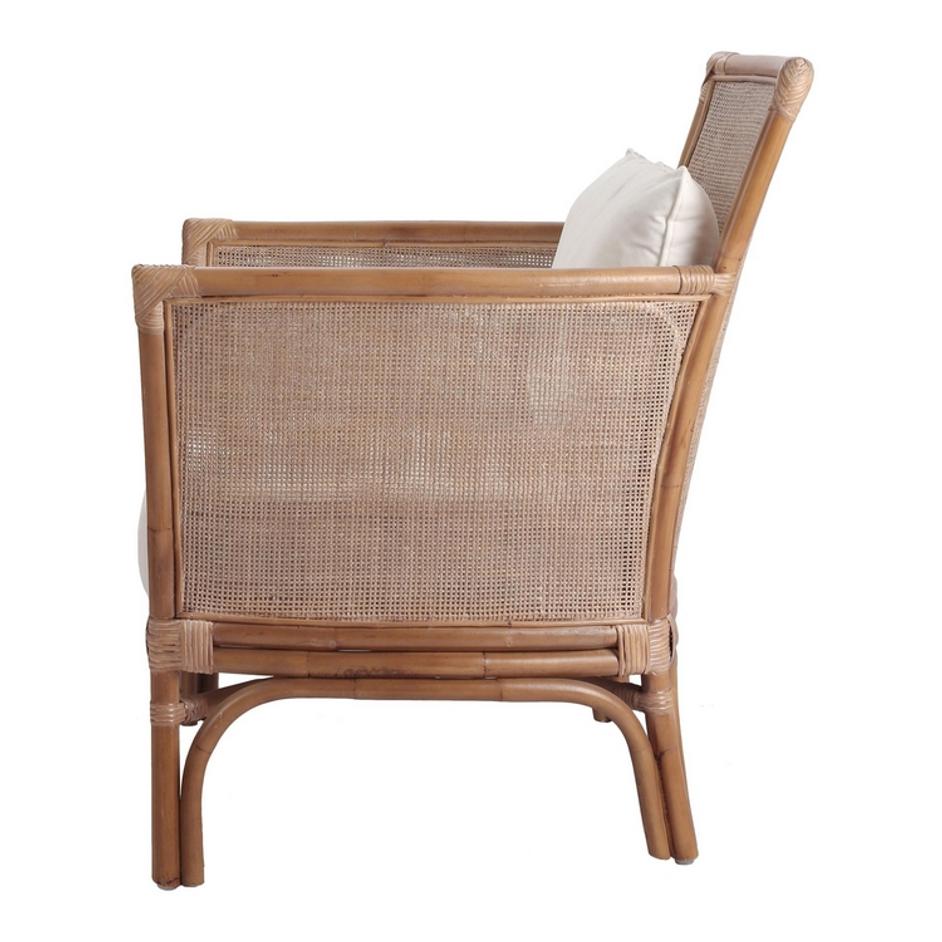 Tatum Rattan Accent Arm Chair In Canary Brown by New Pacific Direct