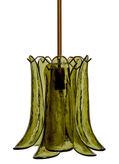 Cala 1-Light Blown Glass Pendant, Green by Jamie Young