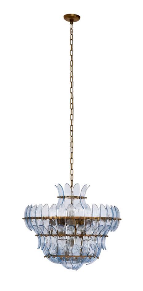 Arcade 10-Light Blown Glass Chandelier, Blue by Jamie Young