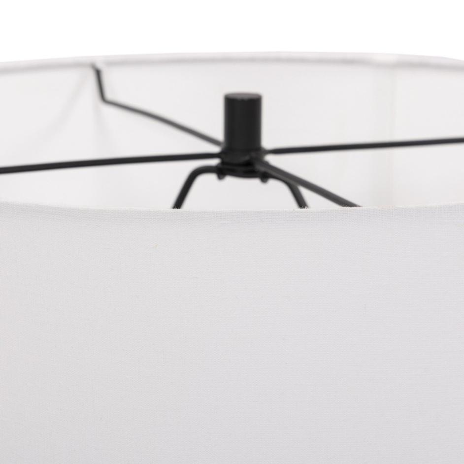 Cedric Table Lamp In Slate Grey Marble-Ivory Linen-Jet Black by Four Hands