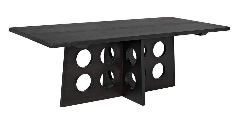 Carlo Dining Table, Ebony Walnut by Noir Furniture