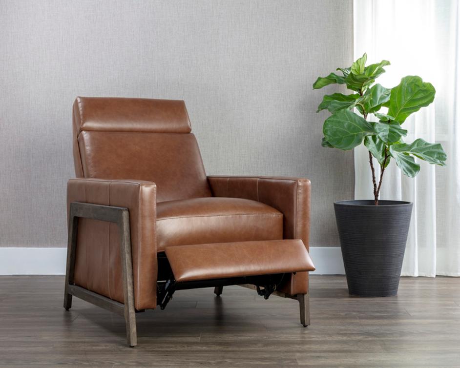 BRANDON RECLINER - SHALIMAR TOBACCO LEATHER by Sunpan