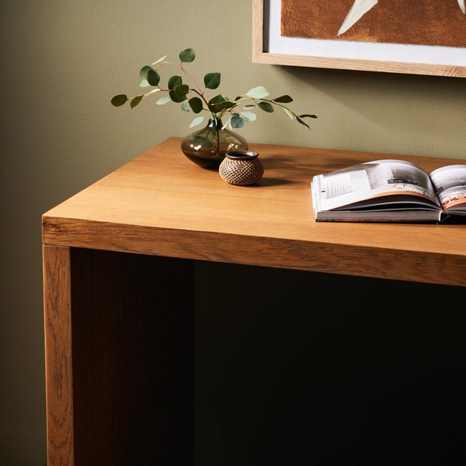 Posada Desk In Amber Oak Veneer by FOUR HANDS