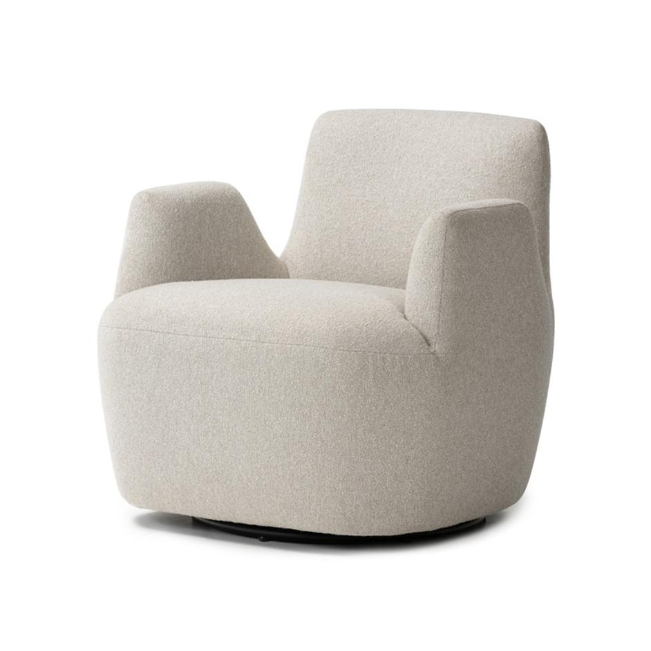 Reed Swivel Chair In Crete Pebble by Four Hands