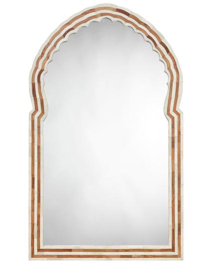 Bardot 60" Wood & Buffalo Bone Arch Wall Mirror by Jamie Young