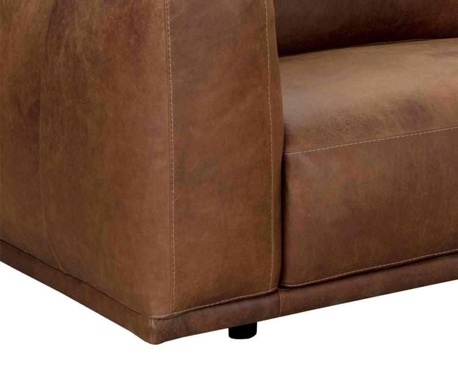BEAU SOFA CHAISE - RAF - LUCIA TOBACCO LEATHER by Sunpan