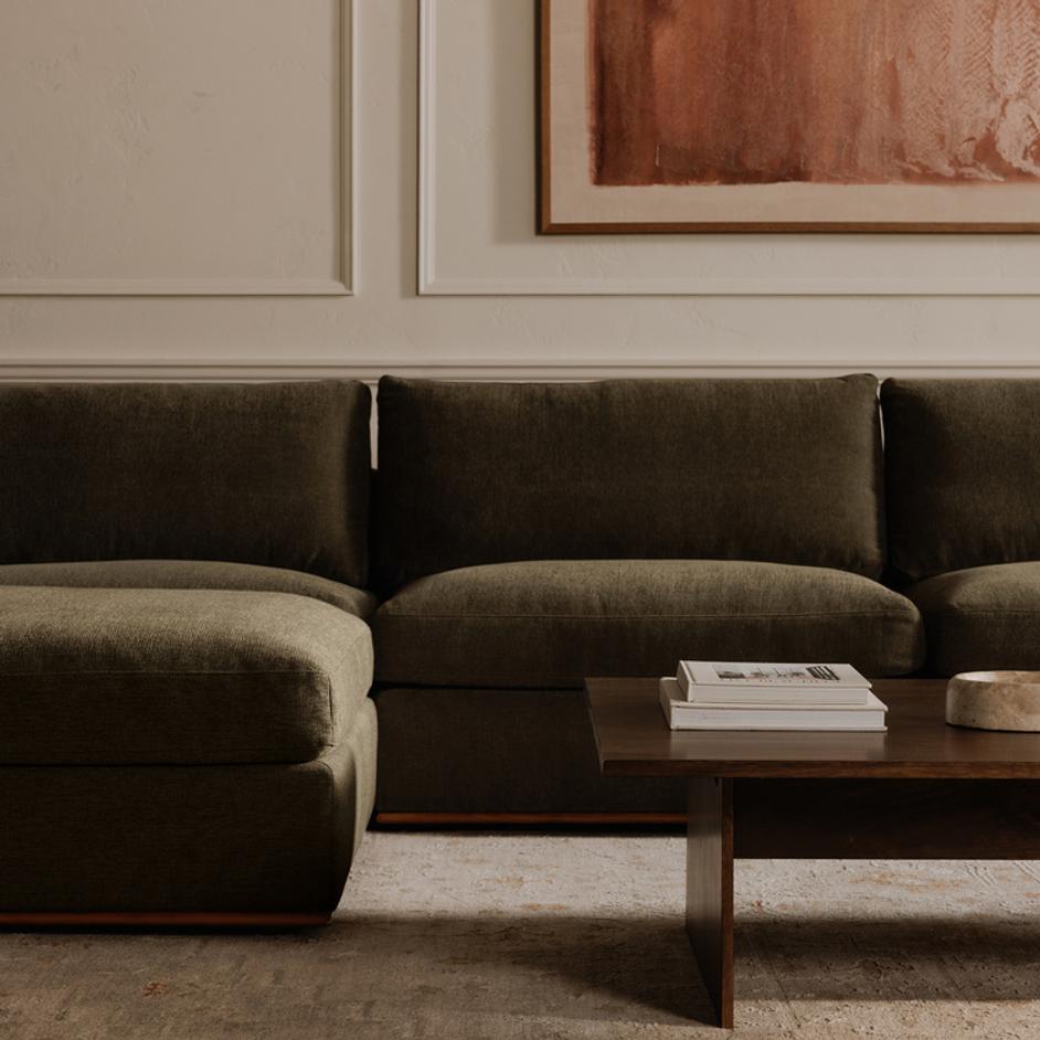 Rue Nook Modular Sectional Dark Green by Moes Home