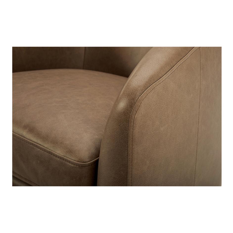 Oscy Leather Swivel Chair Tan by Moes Home