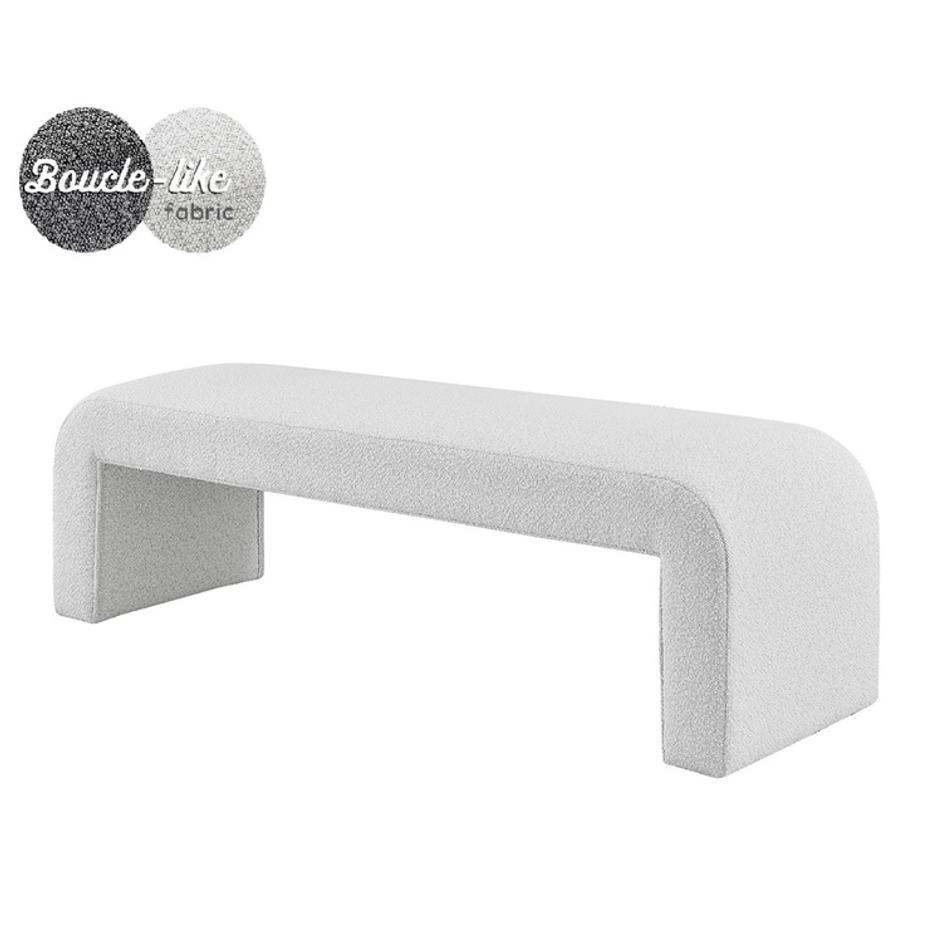 Vioreen Fabric Bench, Boucle Beige by New Pacific Direct