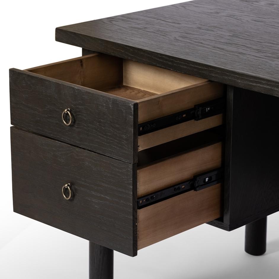 Concord Desk In Charcoal Oak by FOUR HANDS