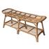 Damara Rattan Bench w/ Shelf In Canary Brown  by New Pacific Direct