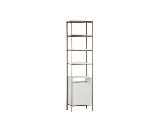 Ambrose Modular Bookcase - Small - Champagne Gold - Cream by Sunpan