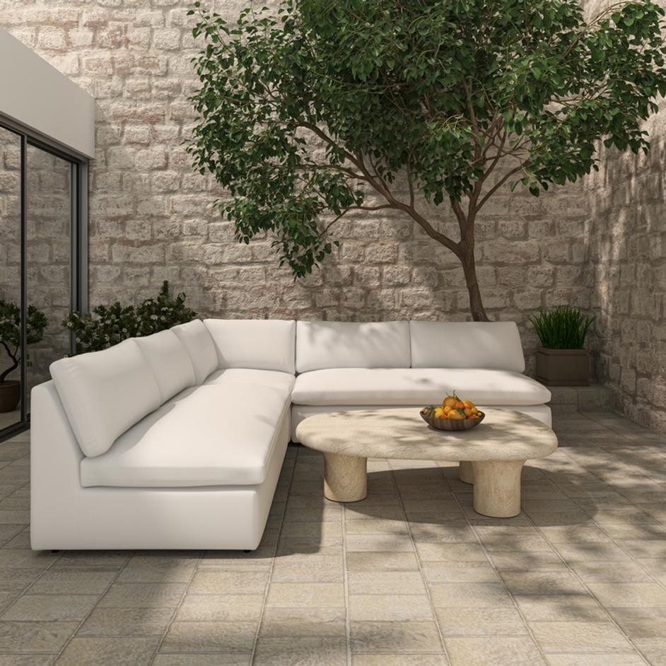 Miles Outdoor Sofa White by Moes Home