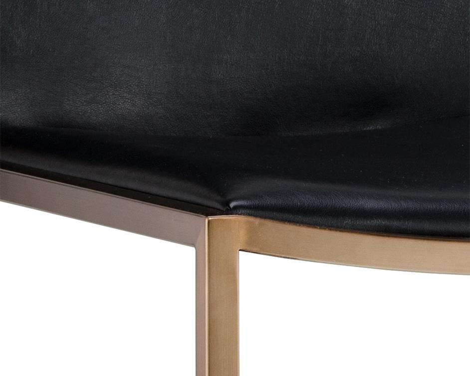 Blair Dining Chair - Antique Brass - Cantina Black by Sunpan