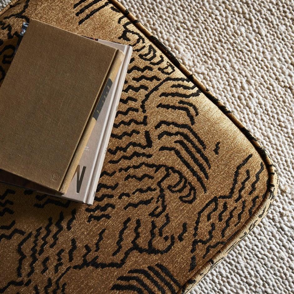 Sinclair Square Ottoman-21" In Balkan Ochre And Sienna Brown by Four Hands